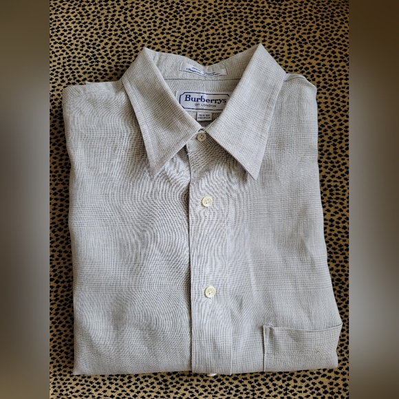 Linen Burberry long sleeves shirt for men - Picture 1 of 6